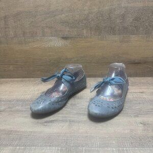 Born Jerrica Blue Leather Cutout Flats Women's Size 8